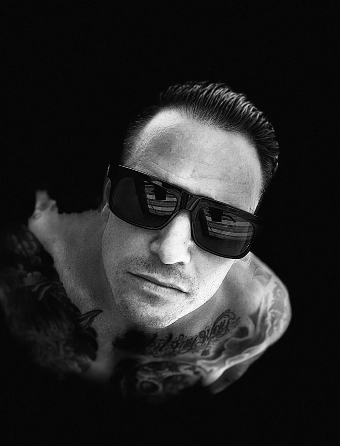 Michael Jannicelli photographed from above wearing dark sunglasses